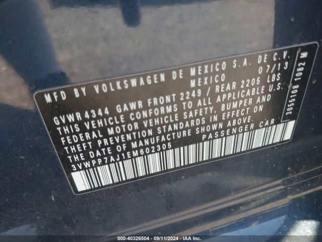 3VWPP7AJ1EM602305 Volkswagen Jetta Sportwagen 2.5l S