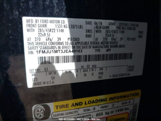 1FMJU1MT3JEA49163 Ford Expedition Platinum