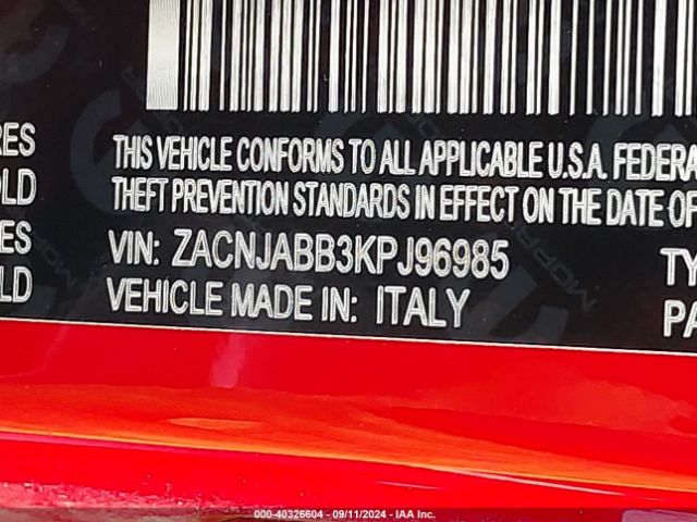 ZACNJABB3KPJ96985 Jeep Renegade Latitude Fwd