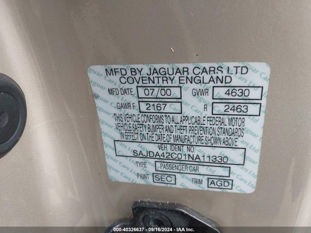 2001 JAGUAR XK8 SAJDA42C01NA11330 Photo 8