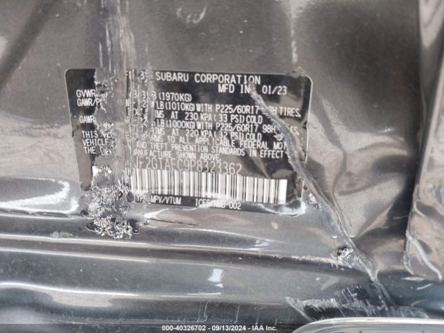JF2GTAEC9P8323362 Subaru Crosstrek Premium