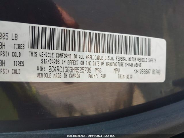 2C4RC1GG3HR525739 Chrysler Pacifica Limited