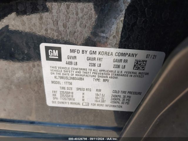KL79MUSL3NB044884 Chevrolet Trailblazer Awd Rs