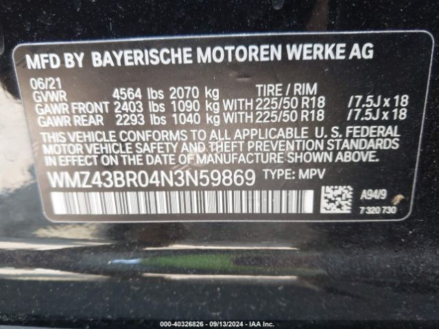WMZ43BR04N3N59869 Mini Countryman Cooper