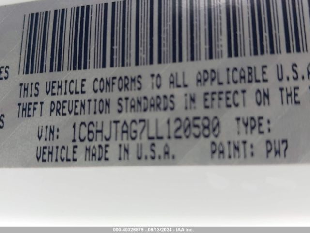 1C6HJTAG7LL120580 Jeep Gladiator Sport S 4x4