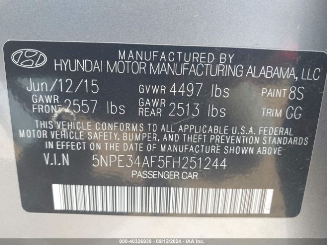 5NPE34AF5FH251244 Hyundai Sonata Sport