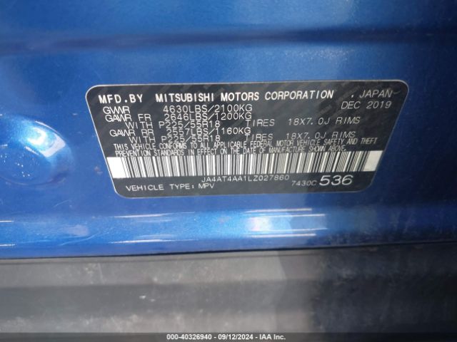 2020 MITSUBISHI ECLIPSE CROSS JA4AT4AA1LZ027860 Photo 8