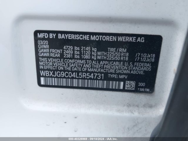 WBXJG9C04L5R54731 BMW X1 Xdrive28i