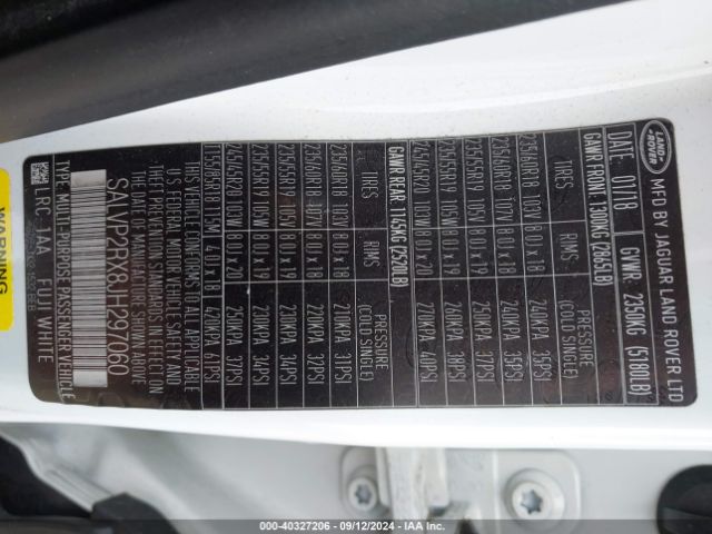 SALVP2RX8JH297060 Land Rover Range Rover Evoque Se/se Premium