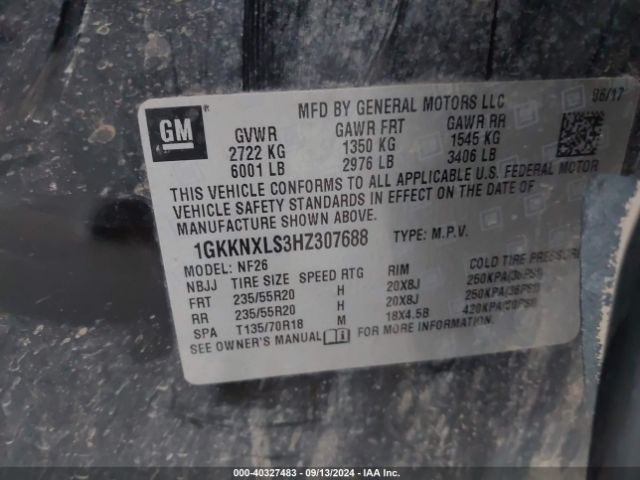 1GKKNXLS3HZ307688 GMC Acadia Denali