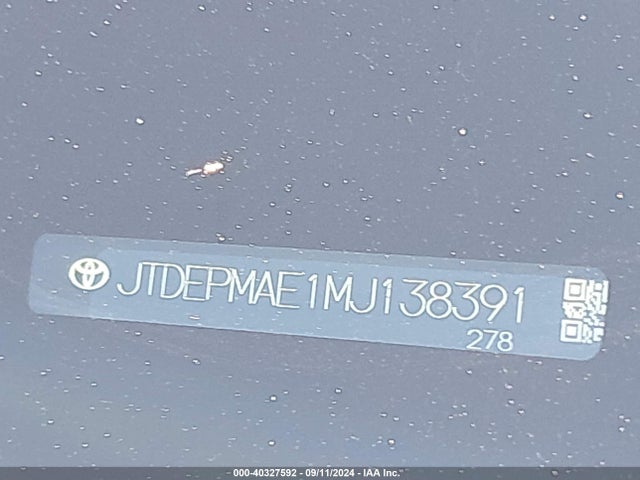 Toyota COROLLA LE 2021 JTDEPMAE1MJ138391 Image 9