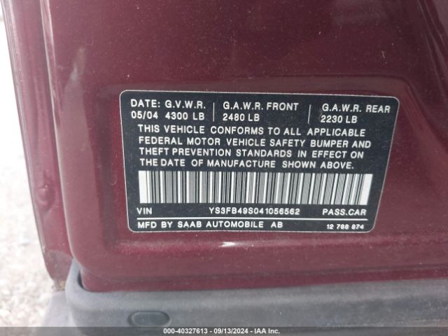 2004 SAAB 9-3 YS3FB49S041056562 Photo 8