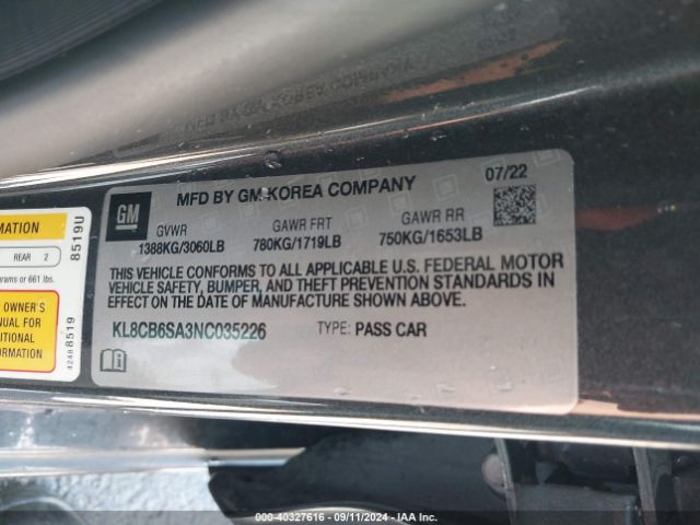 KL8CB6SA3NC035226 Chevrolet Spark Fwd Ls Automatic