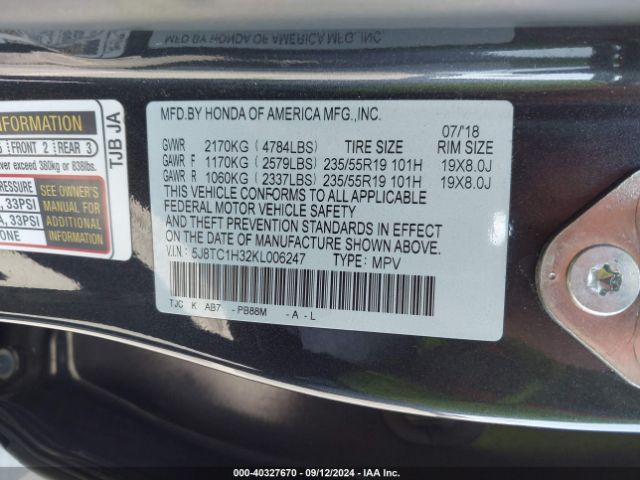 5J8TC1H32KL006247 Acura Rdx Standard