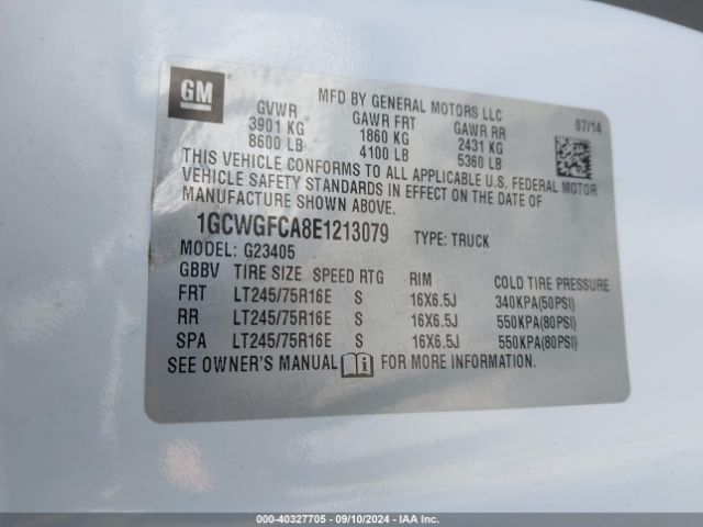 1GCWGFCA8E1213079 Chevrolet Express 2500 Work Van