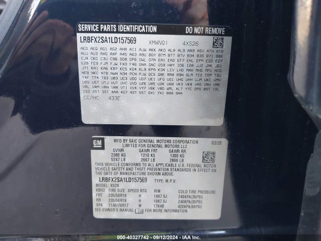 LRBFX2SA1LD157569 Buick Envision Awd Essence