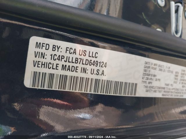 1C4PJLLB7LD649124 Jeep Cherokee Altitude Fwd