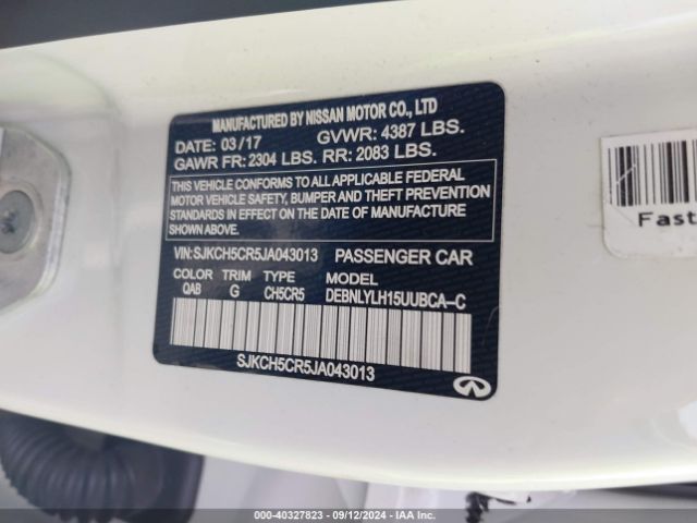 SJKCH5CR5JA043013 Infiniti Qx30 Premium