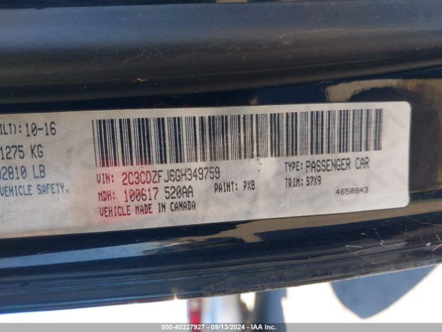 2C3CDZFJ6GH349759 Dodge Challenger R/t Scat Pack