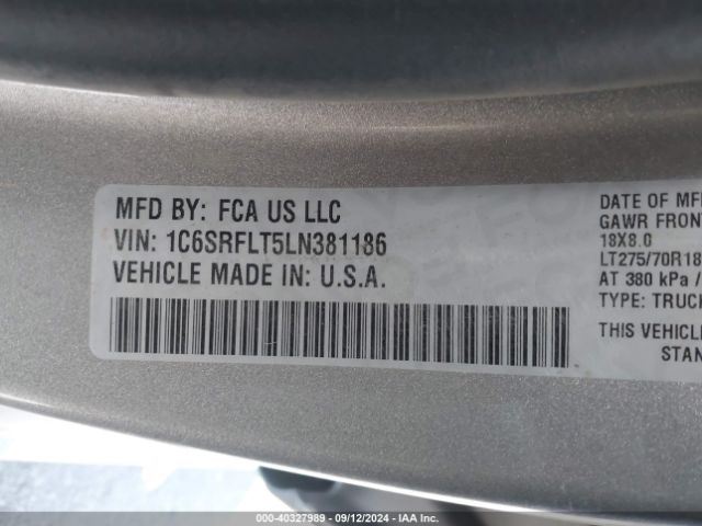 1C6SRFLT5LN381186 RAM 1500 Rebel  4x4 5'7 Box