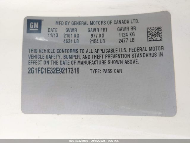 2G1FC1E32E9217310 Chevrolet Camaro 2lt