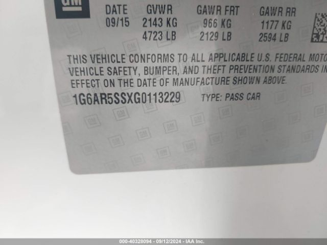 1G6AR5SSXG0113229 Cadillac Cts Luxury Collection