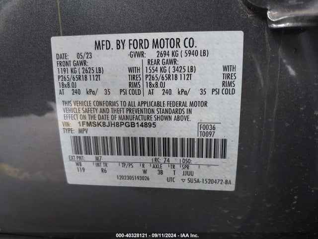 Ford Explorer Timberline 2023 1FMSK8JH8PGB14895 Image 9