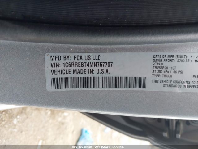 1C6RREBT4MN767707 RAM 1500 Lone Star Quad Cab 4x2 6'4 Box
