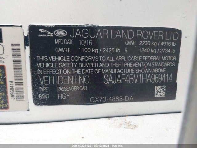 2017 JAGUAR XE SAJAF4BV1HA969414 Photo 8