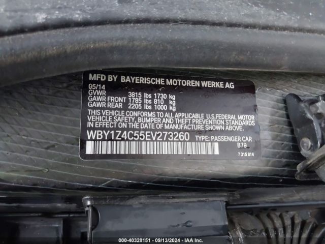 WBY1Z4C55EV273260 BMW I3 Base W/range Extender