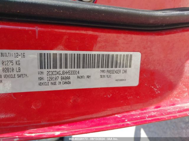 2C3CDXGJ6HH533314 Dodge Charger Daytona 392 Rwd