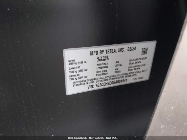 7G2CEHED0RA004941 Tesla Cybertruck All-wheel Drive