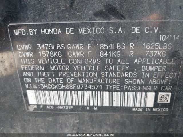 3HGGK5H88FM734571 Honda Fit Ex/ex-l