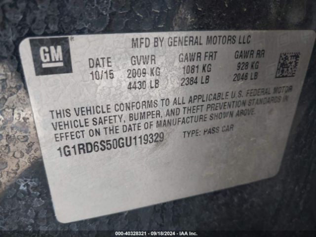 1G1RD6S50GU119329 Chevrolet Volt Premier