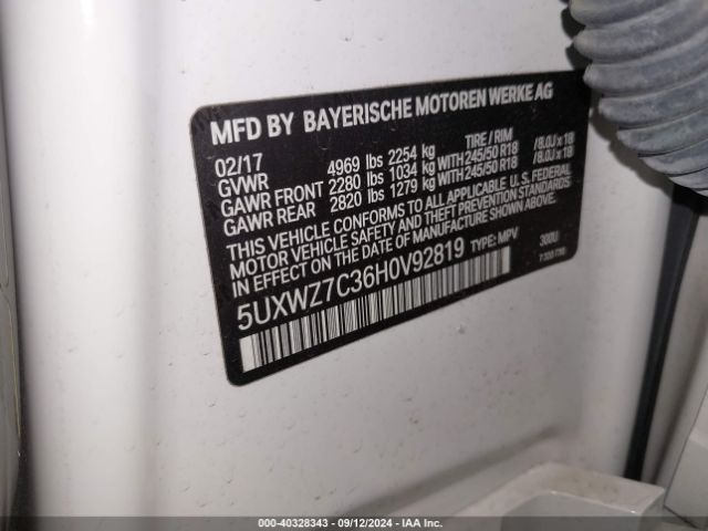 5UXWZ7C36H0V92819 BMW X3 Sdrive28i