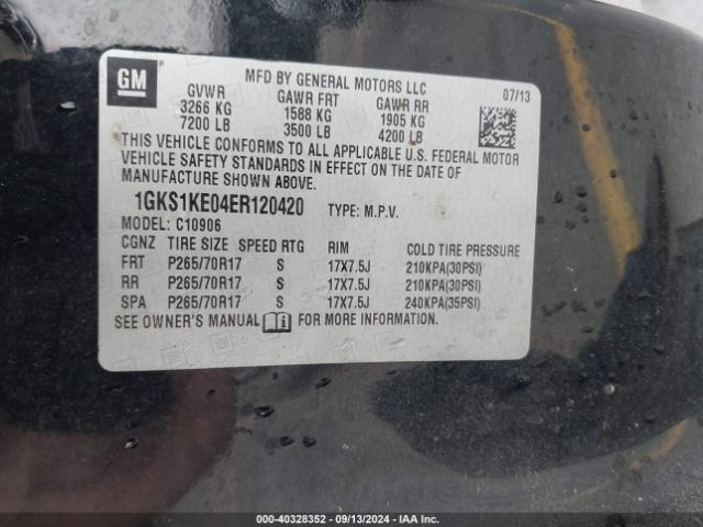1GKS1KE04ER120420 GMC Yukon Xl 1500 Slt