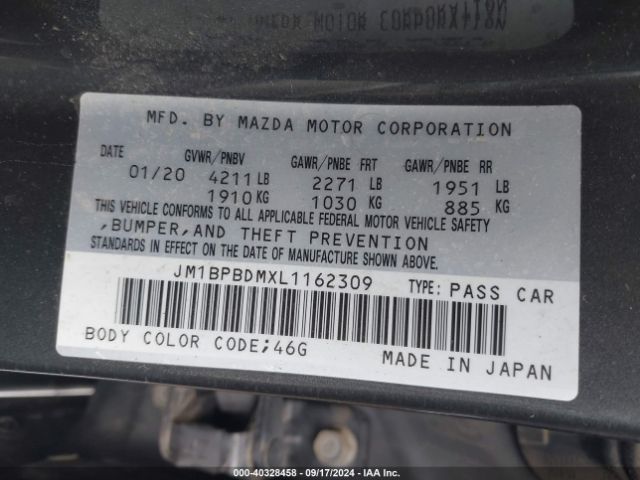 JM1BPBDMXL1162309 Mazda Mazda3 Preferred Package
