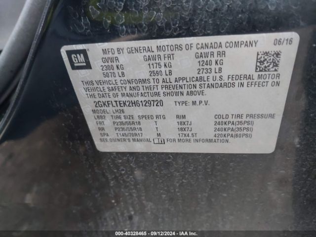 2GKFLTEK2H6129720 GMC Terrain Sle-2