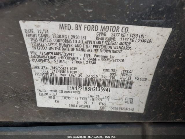 1FAHP2L88FG135941 Ford Police Interceptor