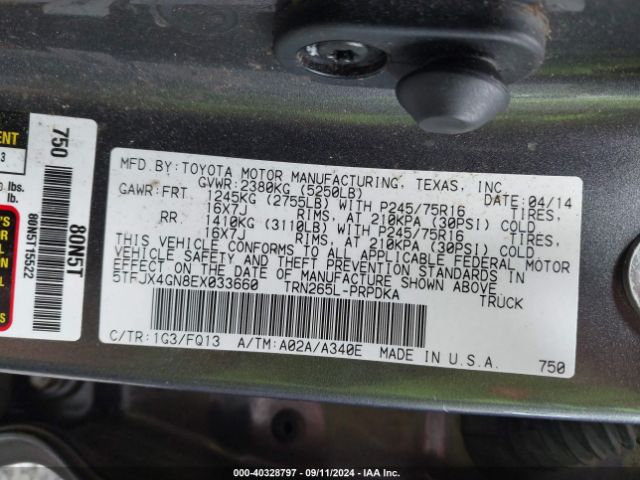 5TFJX4GN8EX033660 Toyota Tacoma Prerunner