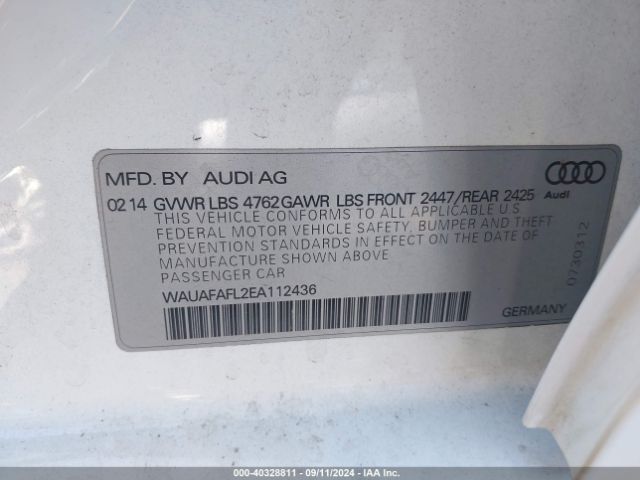 WAUAFAFL2EA112436 Audi A4 2.0t Premium