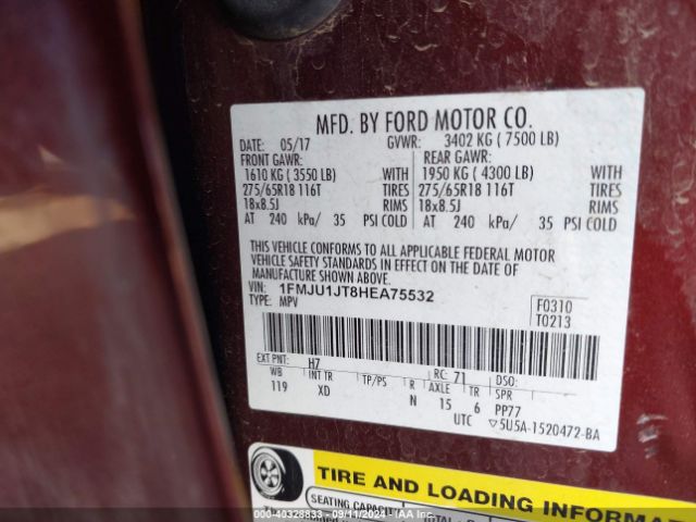 1FMJU1JT8HEA75532 Ford Expedition Xlt