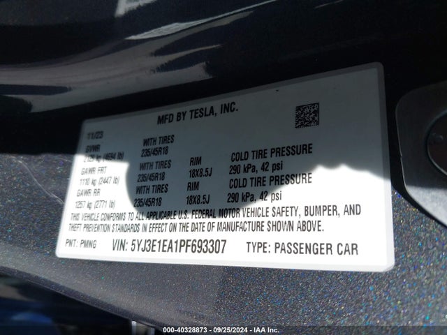 2023 TESLA MODEL 3 5YJ3E1EA1PF693307 Photo 8