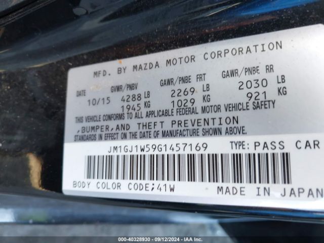 JM1GJ1W59G1457169 Mazda Mazda6 I Grand Touring