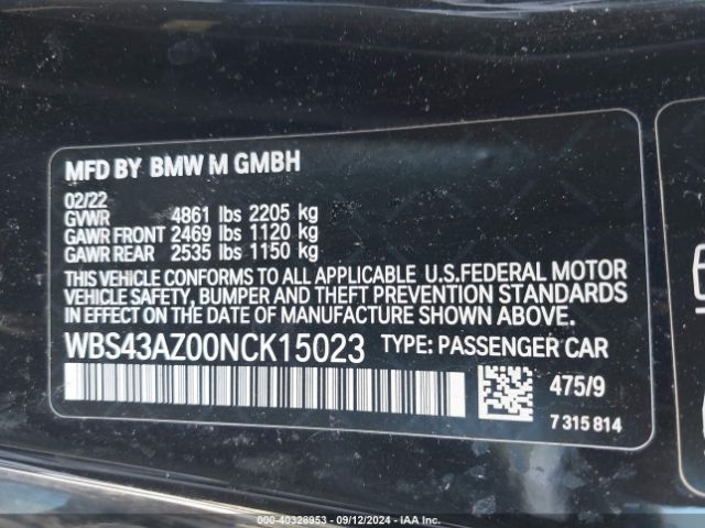 WBS43AZ00NCK15023 BMW M4 Competition Xdrive