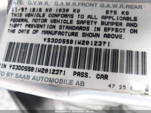 1998 SAAB 900 YS3DD55B1W2012371 Photo 8