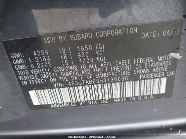 4S3GTAB68H3730066 Subaru Impreza 2.0i Premium