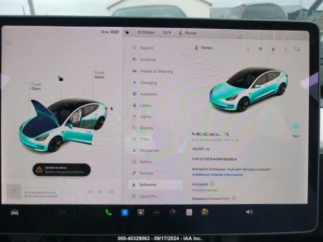 5YJ3E1EA0MF989804 Tesla Model 3 Standard Range Plus Rear-wheel Drive