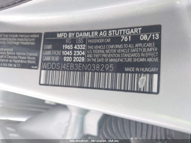 WDDSJ4EB3EN038295 Mercedes-Benz CLA 250