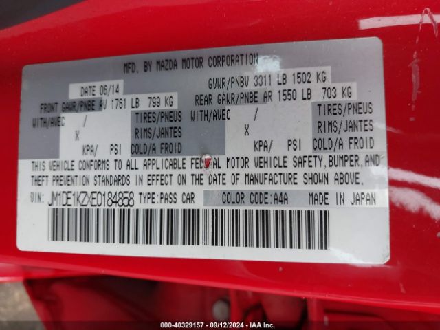 JM1DE1KZXE0184858 Mazda Mazda2 Sport